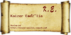 Kaizer Emília névjegykártya